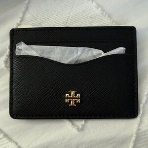 Black Leather Card Holder Tory Burch